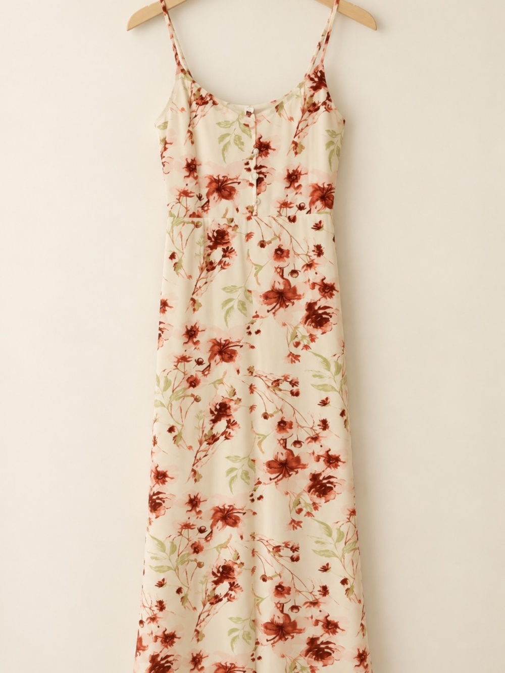 BP Floral Maxi Dress in Cream & Red Like New New With Tags